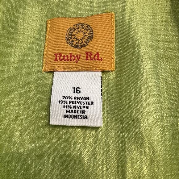 Ruby Rd Woman Jacket Lime Green Buttons Flap Pockets 3/4 Sleeve Size 16 (A0125) - Picture 6 of 6